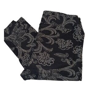 LuLaRoe Tall‎ & Curvy Leggings Black White Paisley Print